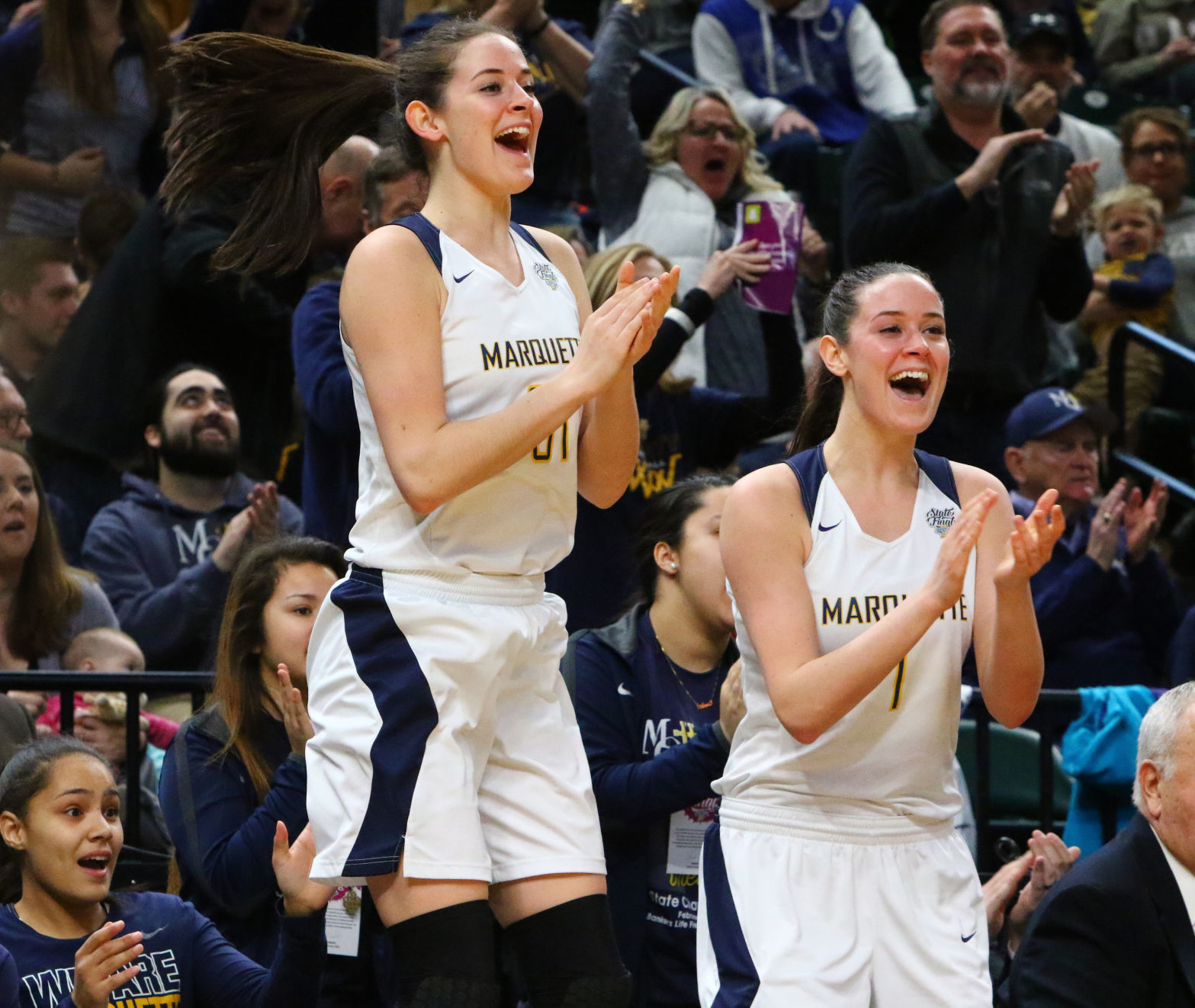 Gallery: Girls Basketball State Finals: Marquette Catholic vs. Vincennes Rivet